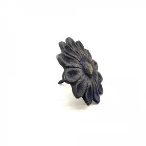 Eco Lounge Antika Tarz Dekoratif Pirinç Papatya Kabara - 42 mm, Oksit