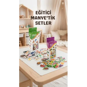 Eğitici Manyetik 30 Parça Hayvan ve 26 Parça Sebze-Meyve Seti