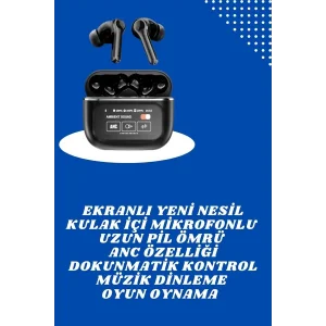 Ekranlı Yeni Nesil Pro Kulaklık ve Akıllı Saat Kampanyası Kulak İçi Mikrofonlu