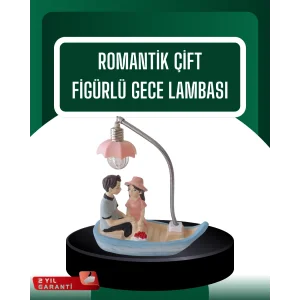 El Ele Tutuşan Çift Figürlü Dekoratif Gece Lambası Romantik Tasarım
