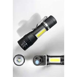 El Feneri Led USB Şarjlı Zoom Mini Led Işık Acil Durum Feneri