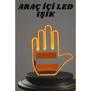 El Orta Parmak Led Kumandalı Araç İçi Reflektör Arka Cam El Simgesi