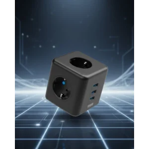Elektronik Cihazlar İçin Akım Korumalı 3 Prizli USB’li Küp Priz