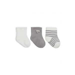 Elephant Boy 3lü Penye Soket Çorap 10135 Ekru