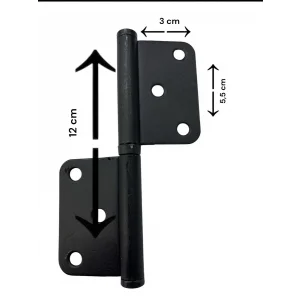 Ennalbur 12 cm Siyah Yönsüz Cerman Menteşe