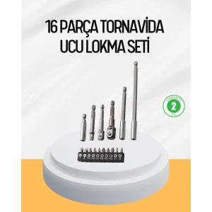 Ergonomik 16 Parça Bits Tornavida Uç ve Adaptör Seti