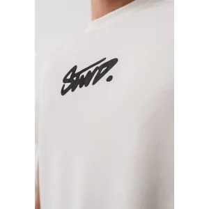 Erkek Tişört Yazlık Baskılı Oversize Kısa kol T-Shirt - Beyaz