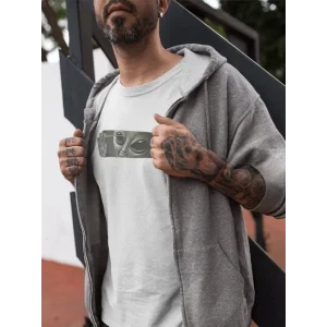 Erkek Kısa Kol Yazlık Tişört Bisiklet Yaka Baskılı Oversize T-Shirt - Beyaz