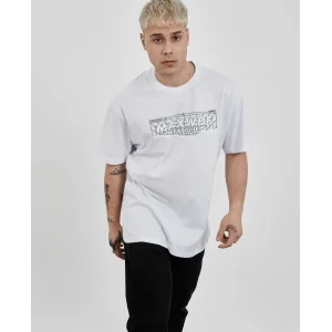 Erkek Kısa Kol Yazlık Tişört Bisiklet Yaka Baskılı Oversize T-Shirt -  Beyaz