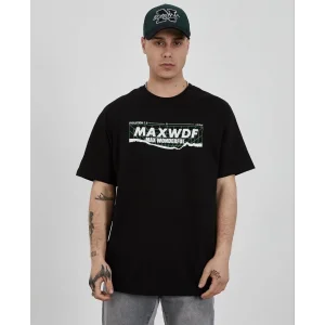 Erkek Kısa Kol Yazlık Tişört Bisiklet Yaka Baskılı Oversize T-Shirt - Siyah