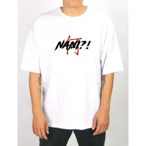 Erkek Kısa Kol Yazlık Tişört Bisiklet Yaka Baskılı Oversize T-Shirt - Beyaz