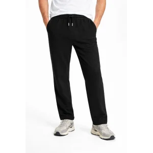 Erkek Düz Paça Beli Lastikli İpli Günlük Spor Eşofman Altı Rahat Fit - Siyah