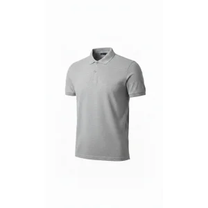 Erkek Pike Kumaş Düğmeli Yaka Regular Fit Günlük Kısa kol Tişört T-shirt - Gri