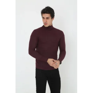Erkek Tam Boğazlı Fitilli Likrali Koşkorse Badi - Bordo