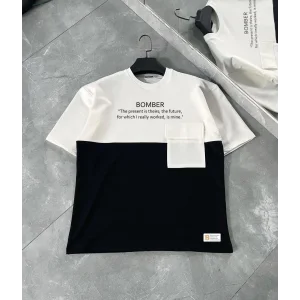 ERKEK Tişört Torba Cepli Parçalı Kısa Kol T-Shirt - iyah