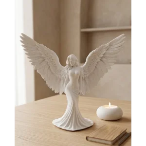 Estetik Melek Kadın Figürlü 3D Dekoratif Biblo Modern Salon Dekoru