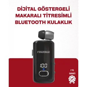 Fineblue F580 Bluetooth Kulaklık – Klipsli, Dijital Göstergeli, Su Geçirmez, 12 Saat Pil Ömürlü