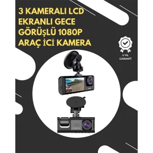 G-Sensör ve Hareket Algılama Destekli 1080p Araç İçi Güvenlik Kamerası