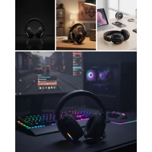 Gaming Headset Kablosuz Bluetooth 40MM Sürücülü Mikrofonlu Oyuncu Kulaklığı
