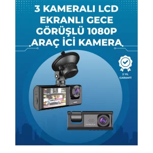 Gece Görüşlü 3lü Araç Kamerası – Geri Görüş Destekli, 170° Geniş Açı