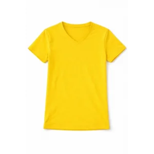 Genç Kız Çocuk V Yaka Tişört Model - Sarı