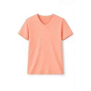 Genç Kız Çocuk V Yaka Tişört Model - Toz Pembe