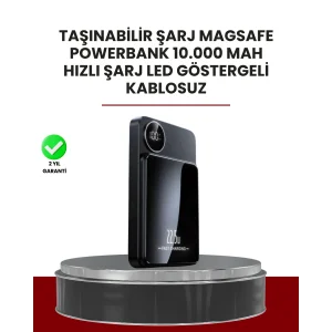 Gerçek Zamanlı Güç Göstergeli Manyetik USB-C Taşınabilir Powerbank