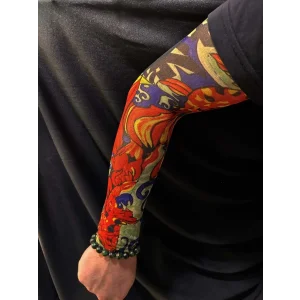 Giyilebilir Kol Dövmesi Çorap Dövme 3D Baskılı Kol Bacak Dövme 2 Adet Model 4