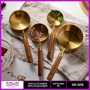 Gold 42lü Ahap Saplı Ölçü Kaşığı