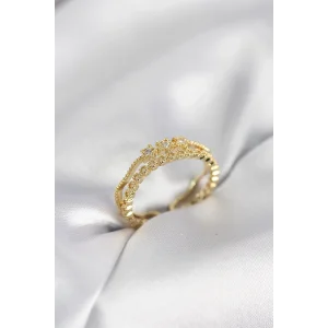 Gold Renk Minimal Yıldızlı Model Kadın Yüzük