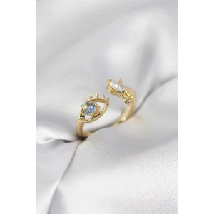 Gözyaşı Model Gold Renk Zirkon Taşlı Kadın Yüzük