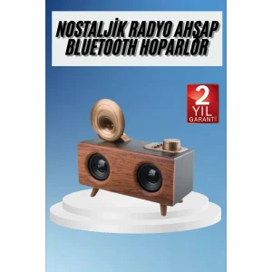 Gramafon Radyo Bluetooth Hoparlör Nostaljik Radyo FM Radyo