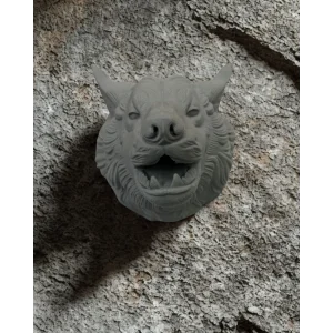 Gri Kurt Duvar Dekoru Asılabilir Dekoratif Heykel Tasarım