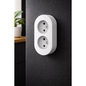 Gri Sıva Üstü İkili Topraklı Priz – Modern Şık Tasarım, Dayanıklı Elektrik Prizi Çiftli
