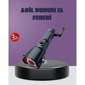 Güçlü Işıklı El Feneri Acil Durum Çekiç ve Pusula