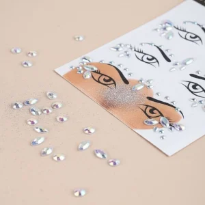 Gümüş Taşlı Makyaj Yüz Süsü