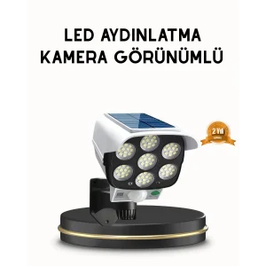 Güneş Paneliyle Şarj Olan Hareket Sensörlü Dış Mekan Güvenlik Lambası Ayarlanabilir