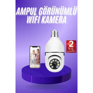 Güvenlik Kamerası Wi-Fi Özellikli 360 Derece Full Hd 1080p Ampül Kamera