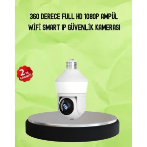 Hareket Algılamalı 360° Wi-Fi Akıllı Ampül Kamera