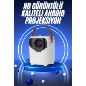 HD Ayaklı Portatif Projeksiyon Cihazı Bluetooth Wifi Akıllı Android İşlemcili