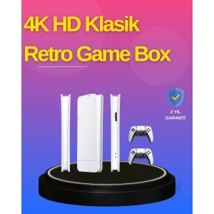 HDMI Çıkışlı Kablosuz 2 Kollu 4K Retro Oyun Kutusu