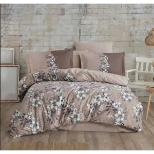 Hobby Çift Kişilik Ranforce Nevresim Takımı Elvira Kahve