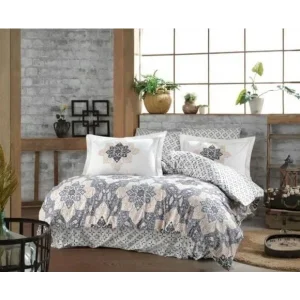 Hobby Kingsize Poplin Nevresim Amanda Gri