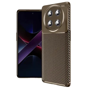 Honor Magic 7 Lite Kılıf Auto Focus Karbon Kapak - Kahverengi