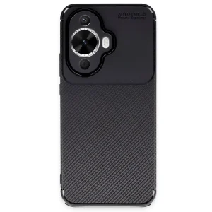 Huawei Nova 12s Kılıf Auto Focus Karbon Kapak - Siyah