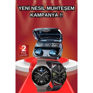 İkili Set Akıllı Saat Ve Bluetooth Kulaklık Kablosuz Uzun Pil Ömrü Spor Modları
