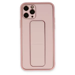 İphone 11 Pro Kılıf Coco Deri Standlı Kapak - Pembe