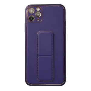 İphone 11 Pro Max Kılıf Coco Deri Standlı Kapak - Mor