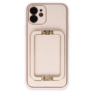 İphone 12 Kılıf Coco Elit Kapak - Pudra
