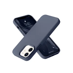 İphone 12 Kılıf Nano İçi Kadife Silikon - Lacivert